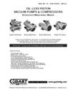 Piston Series Oil-less Vacuum Pumps and Compressors Operation & Maintenance Manual